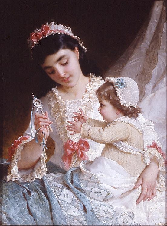Emile Munier Distracting the Baby